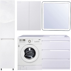 Style Line Тумба с раковиной Даллас 150 R 3 ящика под стиральную машину – фотография-12